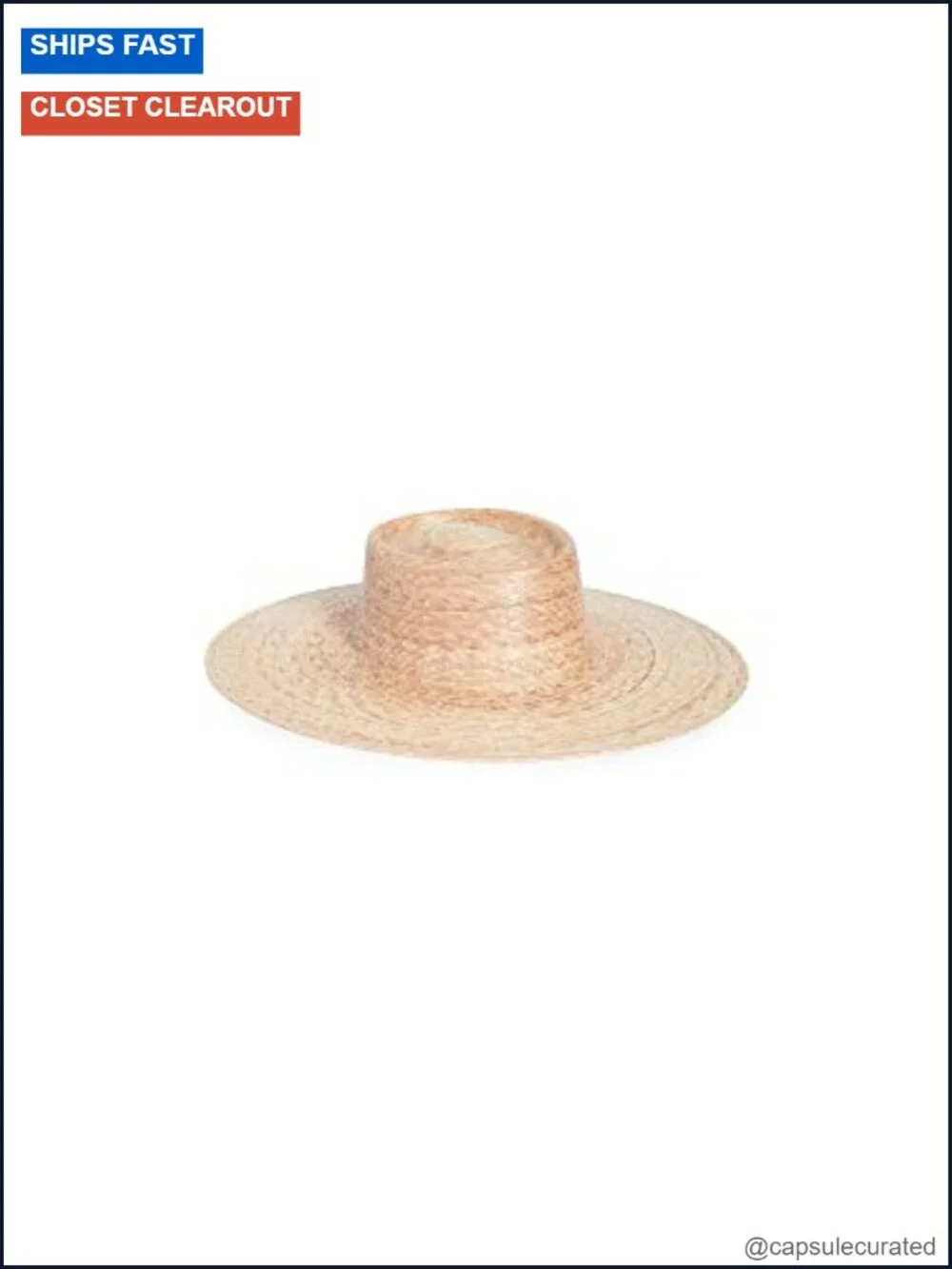 Wide Brim Straw Boater Sun Hat with Inner Elastic Band